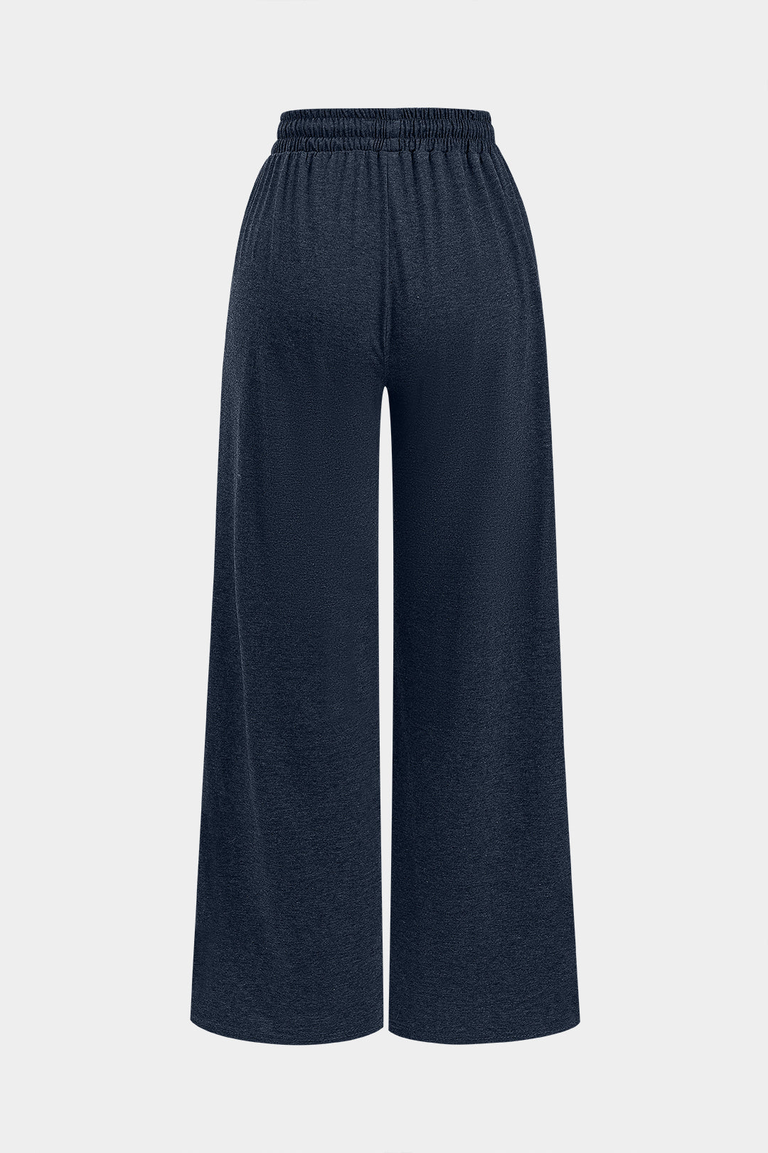 Pleated Tie Front Wide Leg Trousers in Jersey Fabric