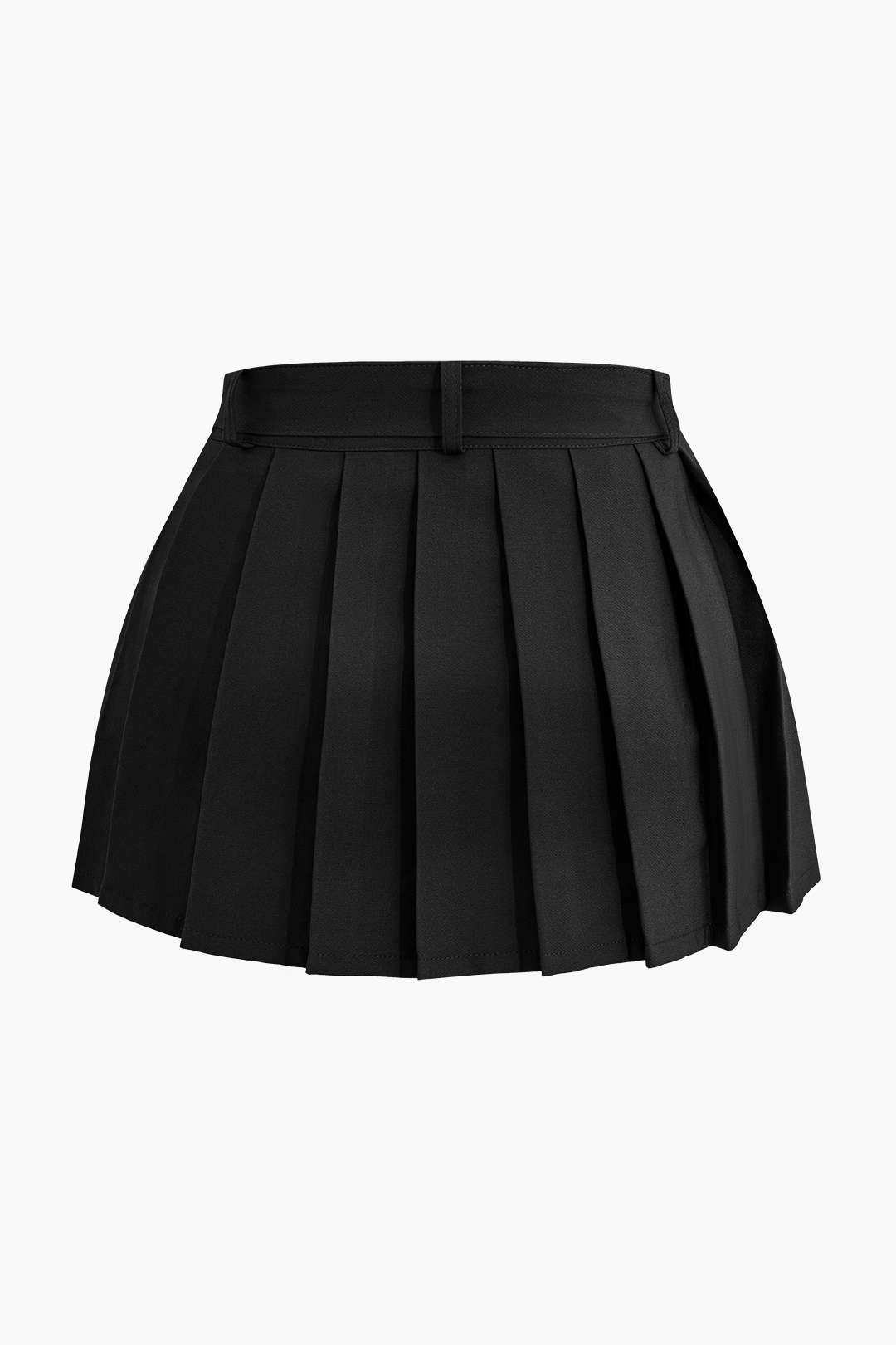 Buckle Layered Pleated Mini Skirt