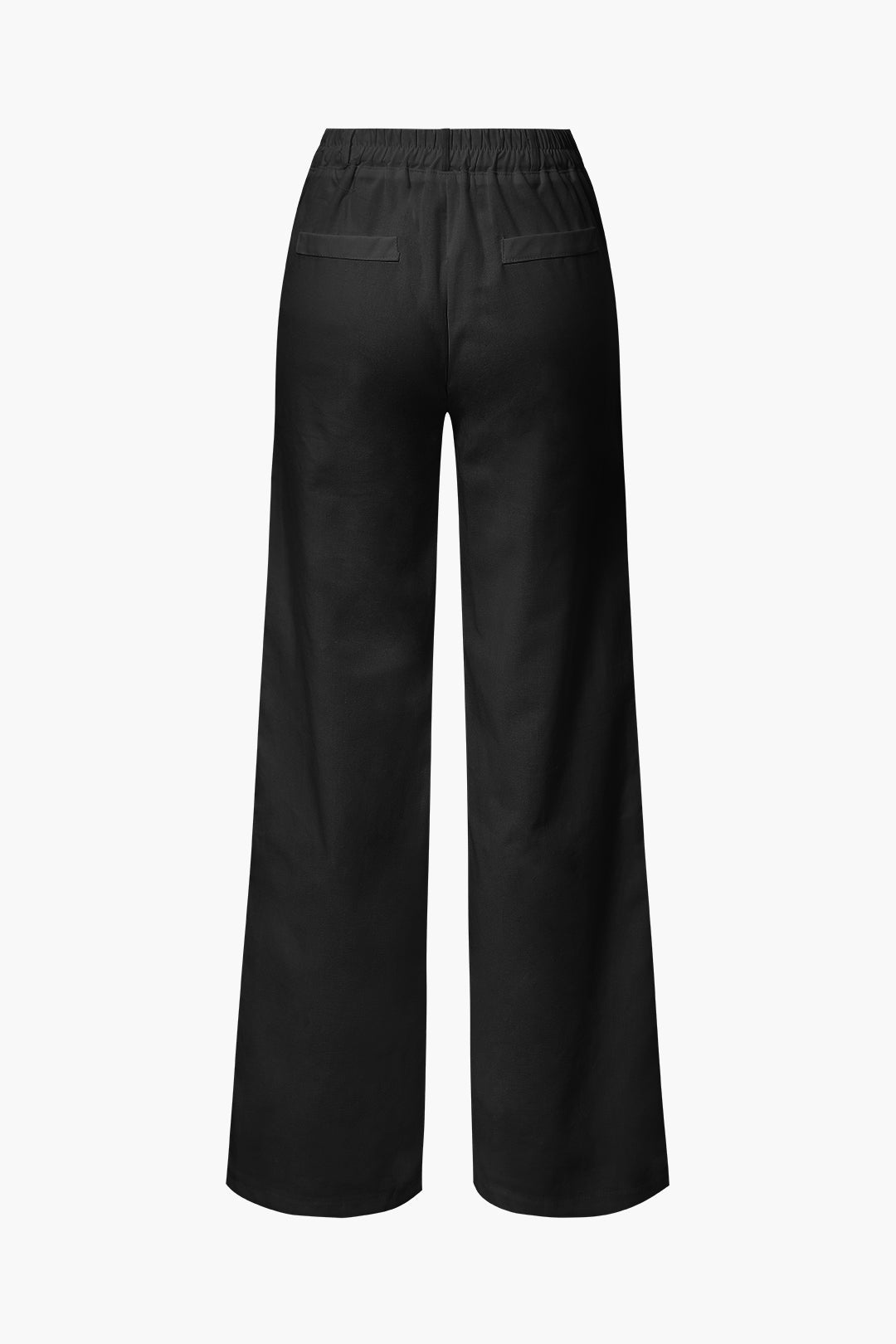 Basic Linen-Blend Fitted Straight Leg Pants