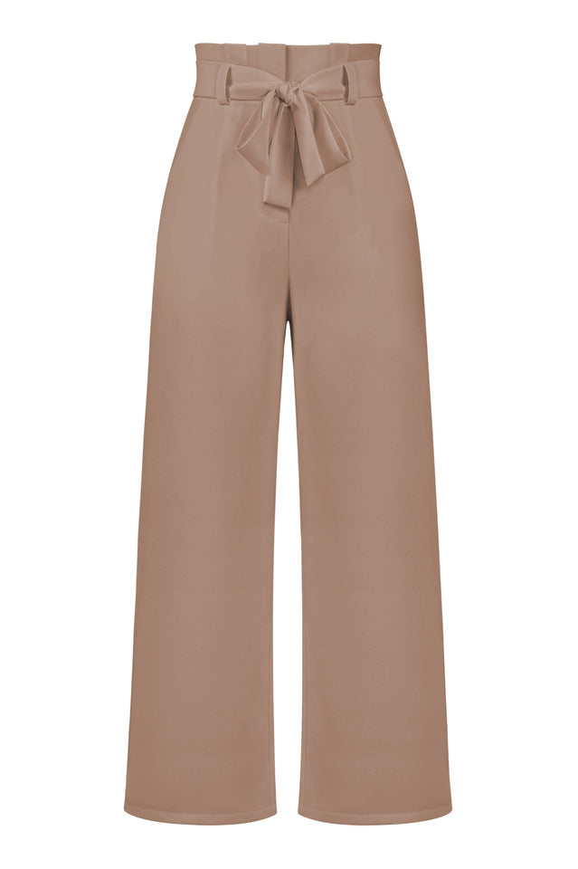 All-Matching Belted Wide-Leg Trouser Outfit