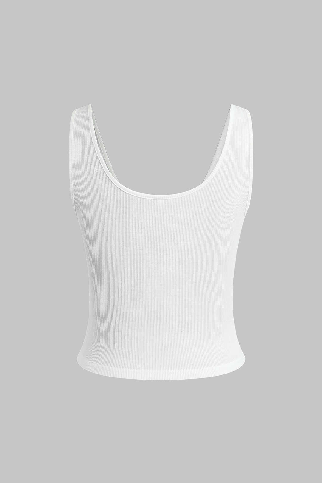 Fitted Solid Button Bustier Tank Top