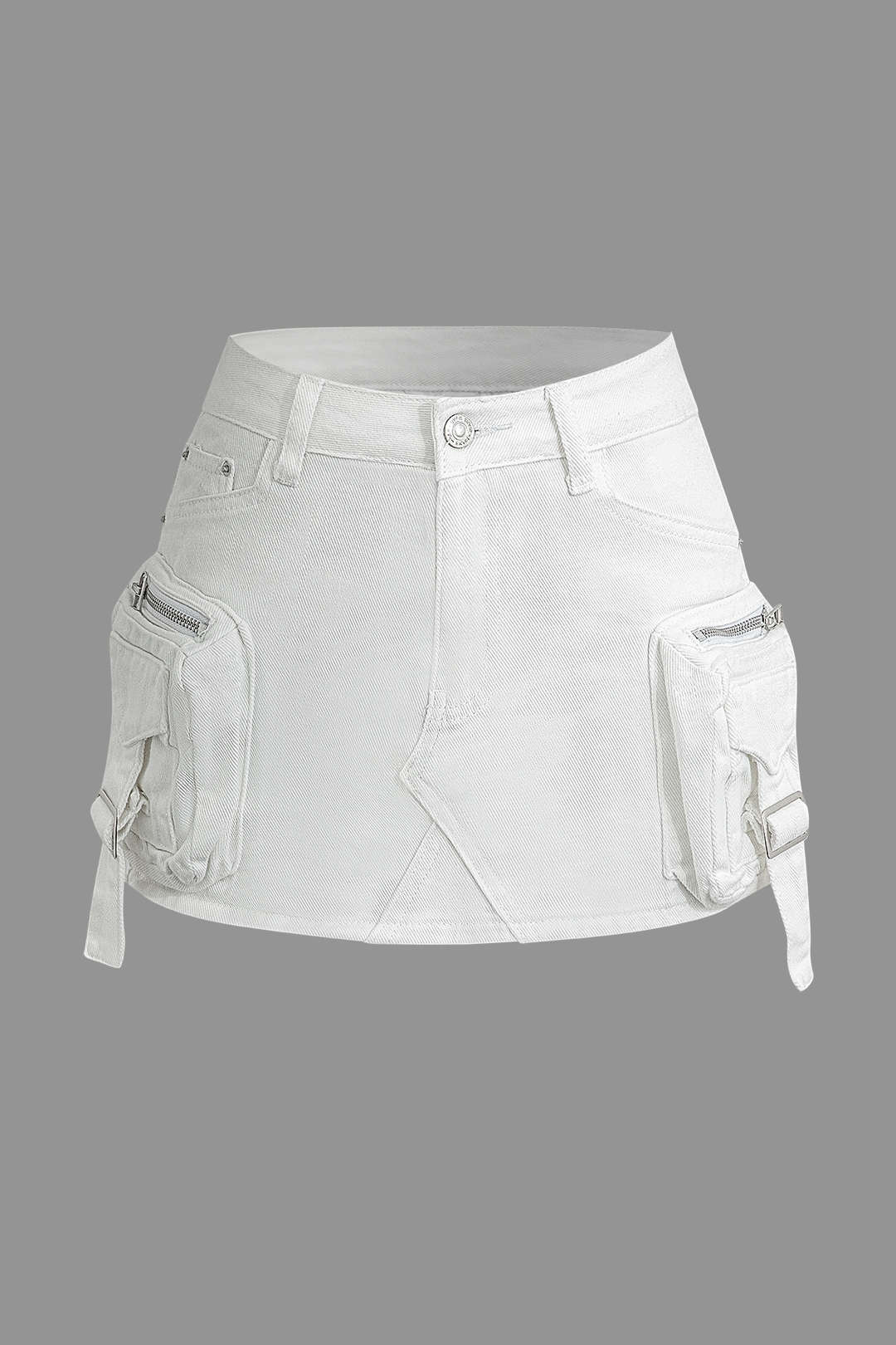 Faded Pocket Denim Mini Skirt for Casual Style