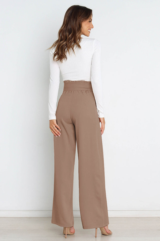 All-Matching Belted Wide-Leg Trouser Outfit