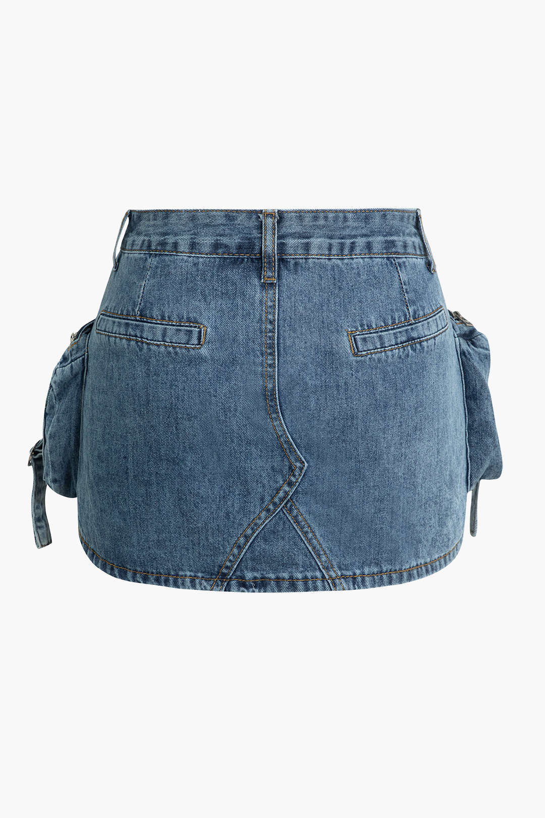 Faded Pocket Denim Mini Skirt for Casual Style