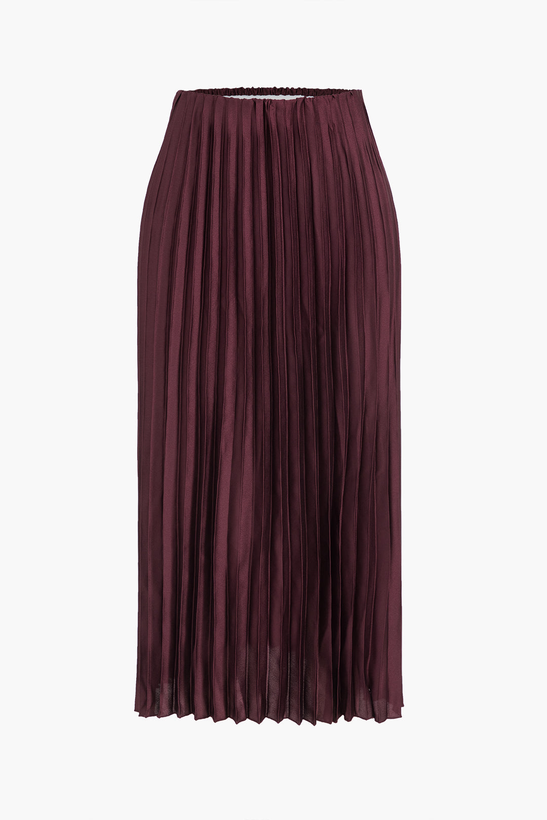 Fitted Pleated Satin Skirt for Casual Wear