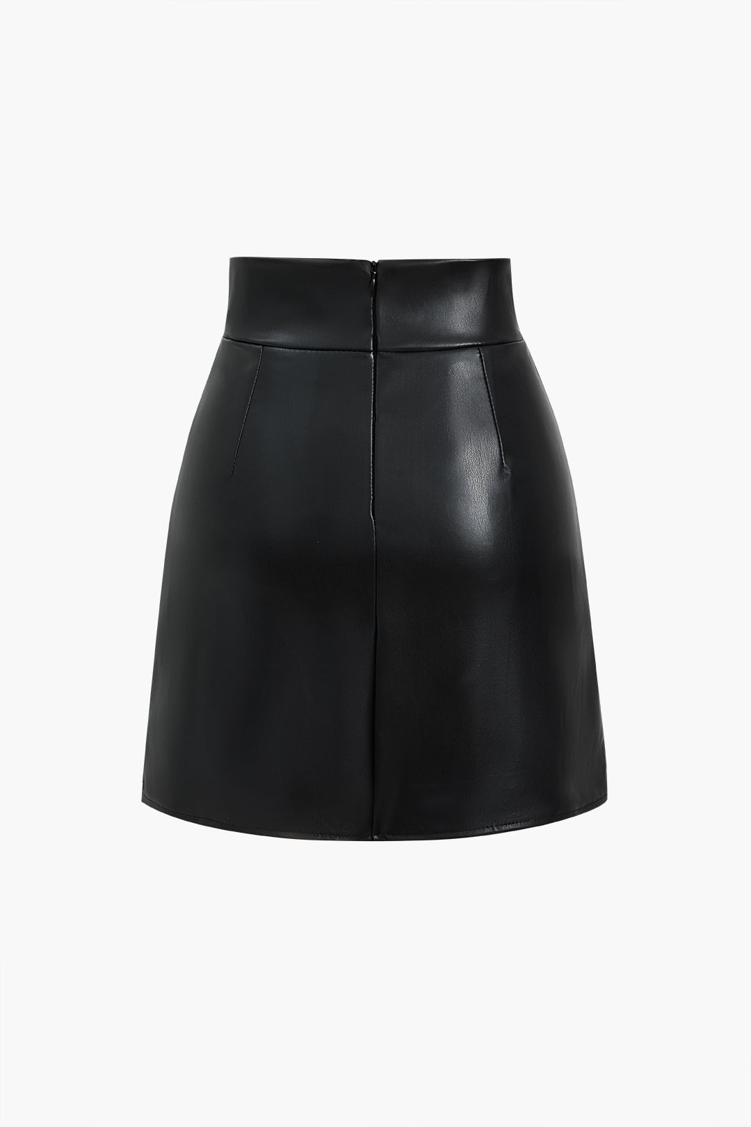 Asymmetrical Faux Leather Mini Skirt