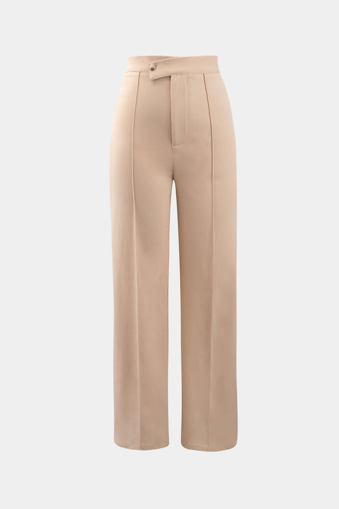 High Waisted Pressed-Crease Straight Leg Pants