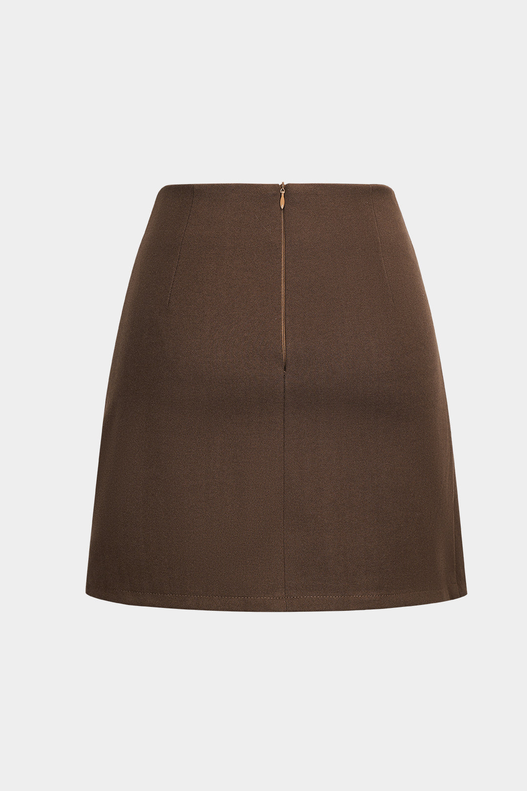 Belted Pleated High Waist Skirt - Casual Woolen Fit