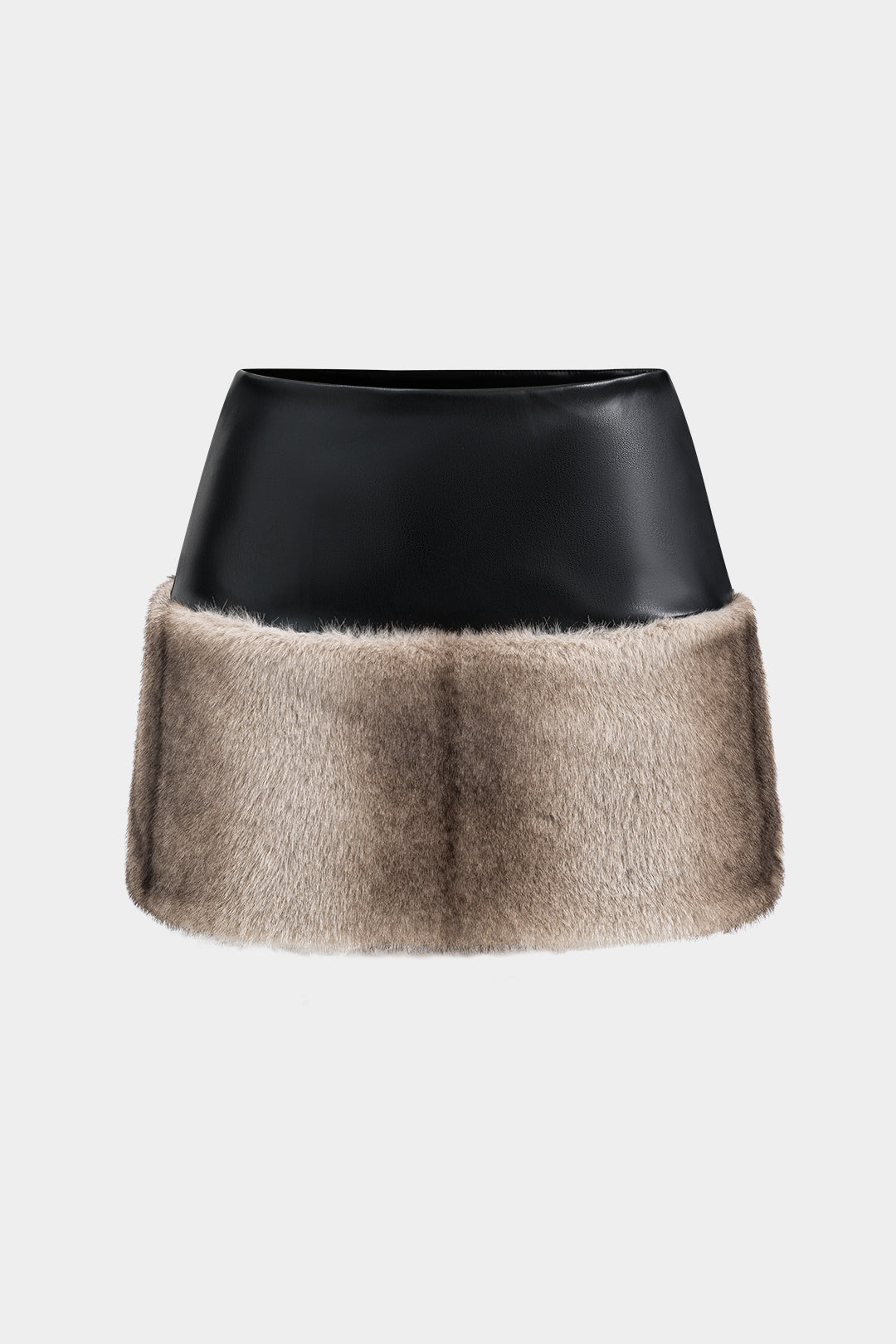 Faux Leather Patchwork Skirt in Slim Fit Design