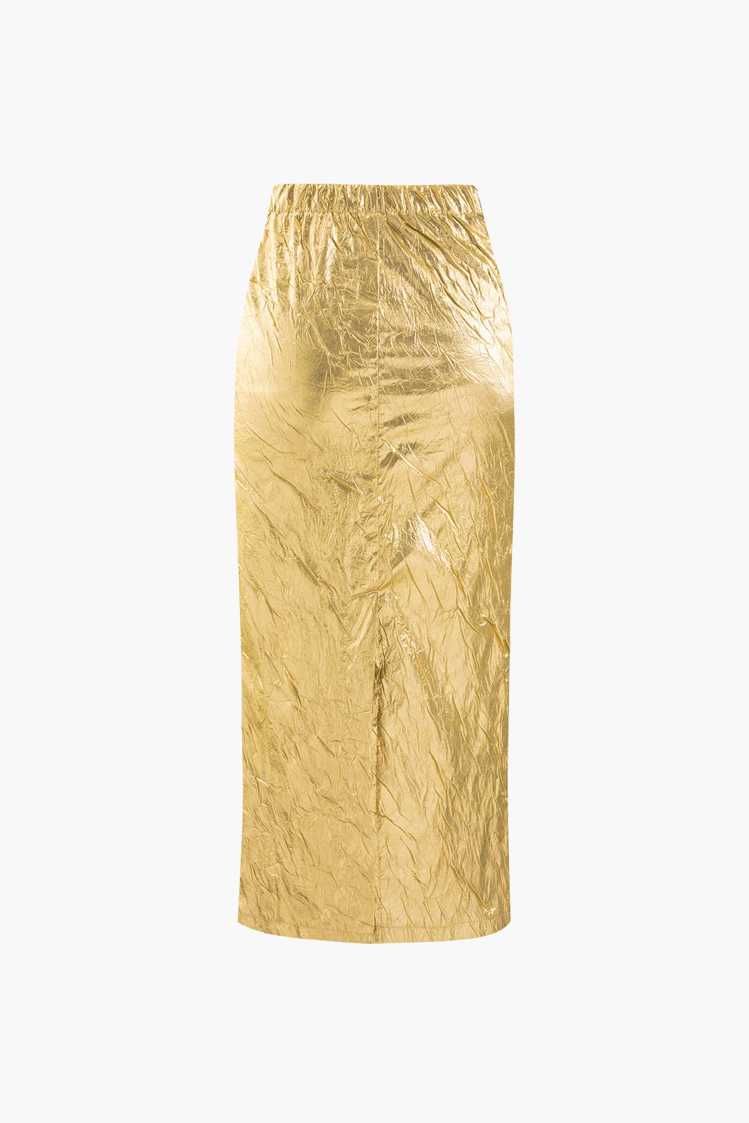 Metallic Textured Midi Skirt with Glitter Finish