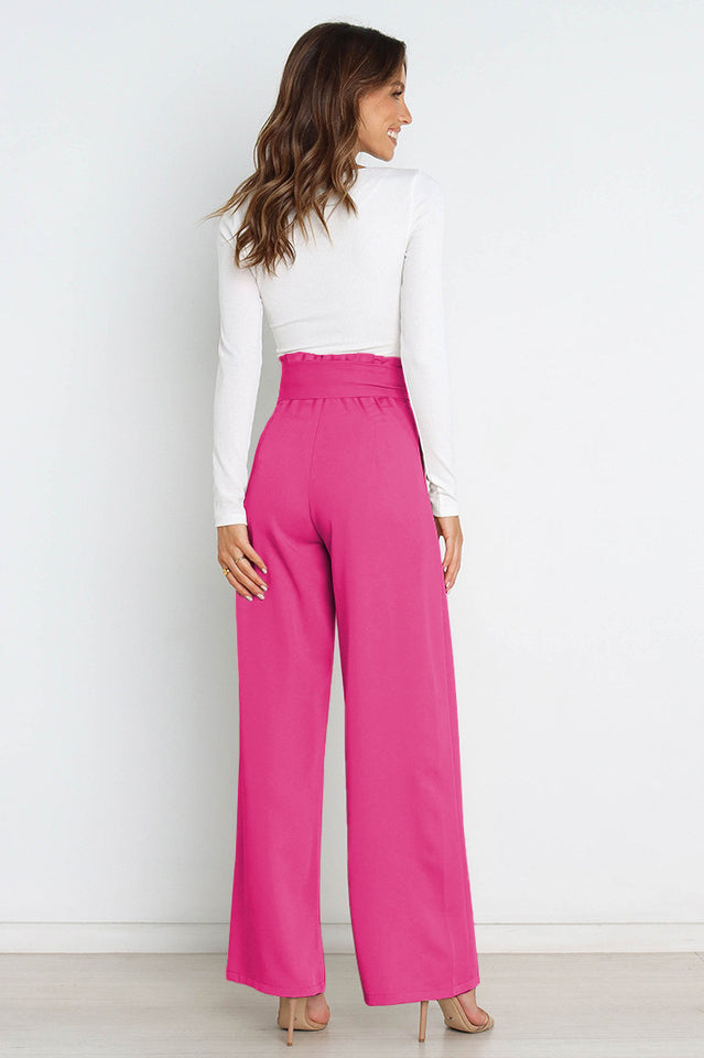 All-Matching Belted Wide-Leg Trouser Outfit