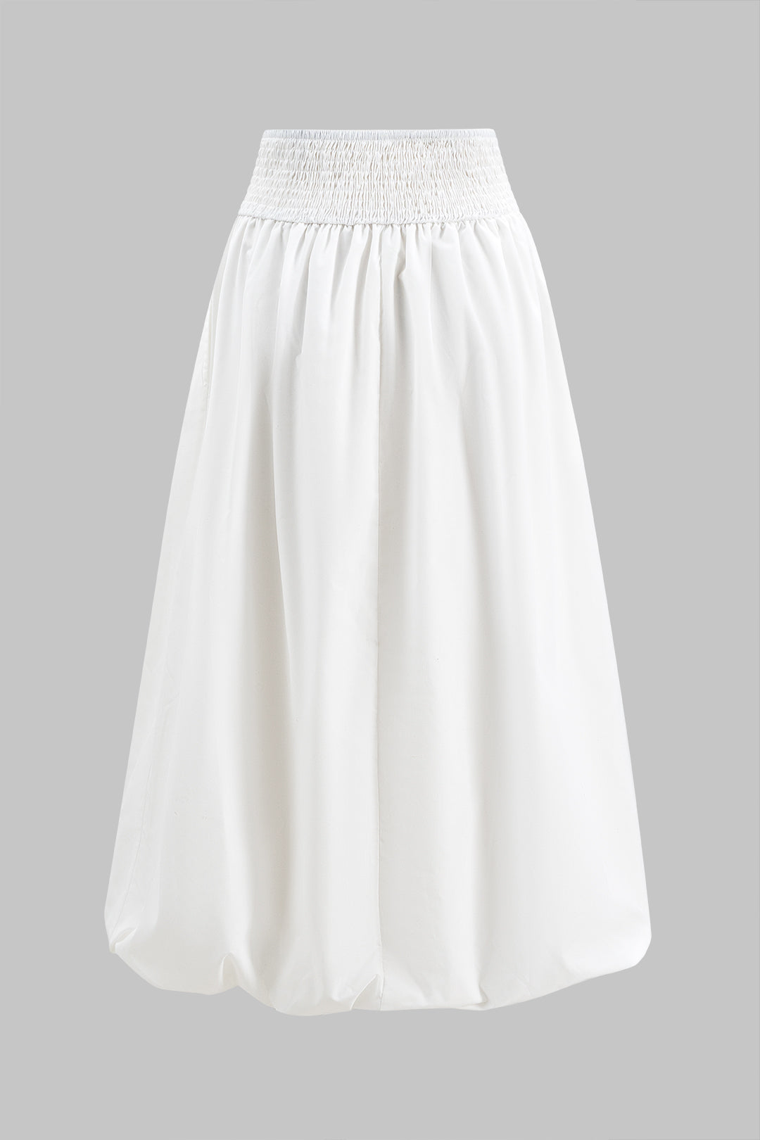 Solid Ruched Puff Skirt in Casual Style