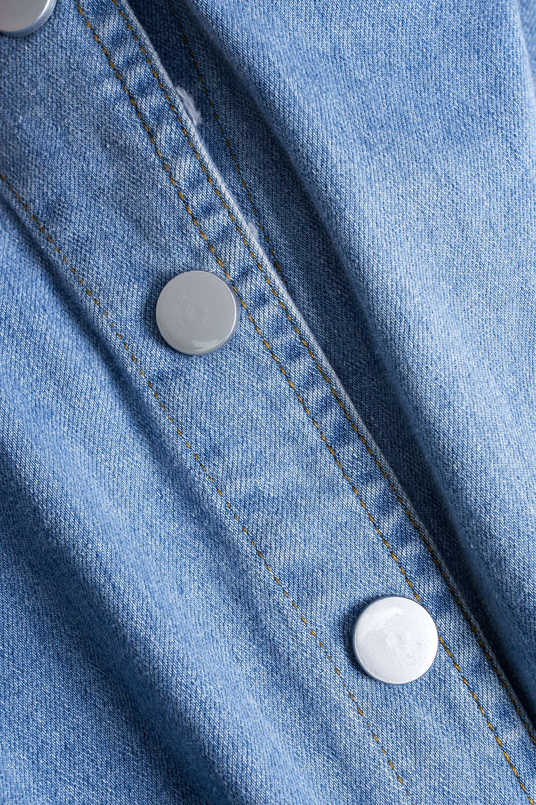 Denim Button Detail Straight Leg Jeans