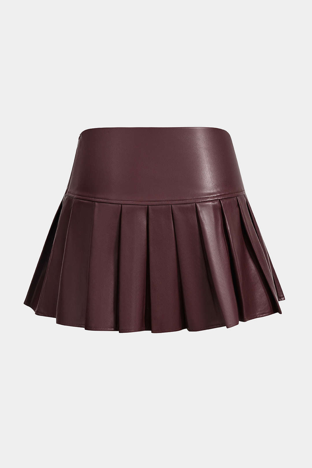 Faux Leather Pleated Skirt in Fitted Style