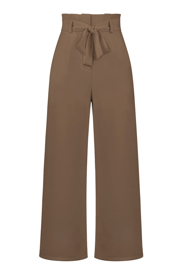 All-Matching Belted Wide-Leg Trouser Outfit