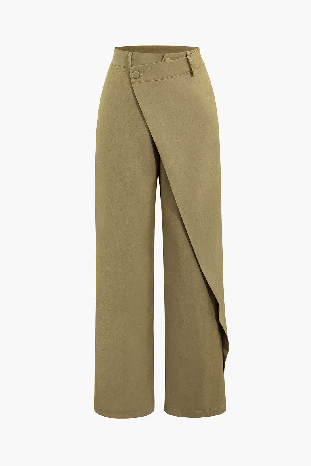 Draped Wrap Straight Leg Work Suit Pants