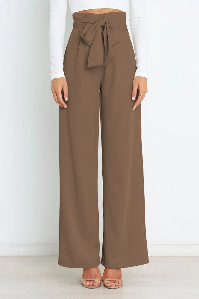 All-Matching Belted Wide-Leg Trouser Outfit