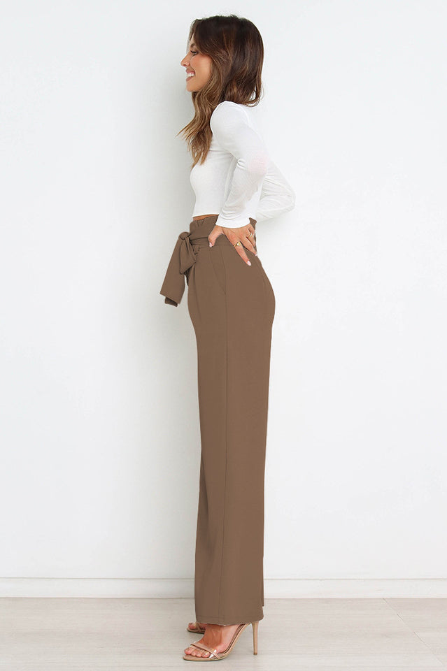 All-Matching Belted Wide-Leg Trouser Outfit