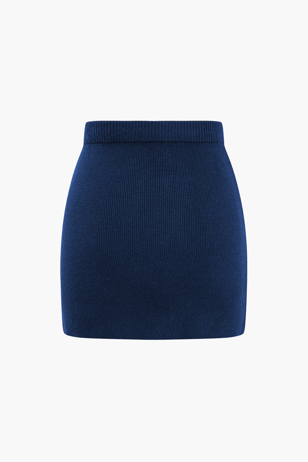 Basic Solid Knit Mini Skirt in Fitted Style