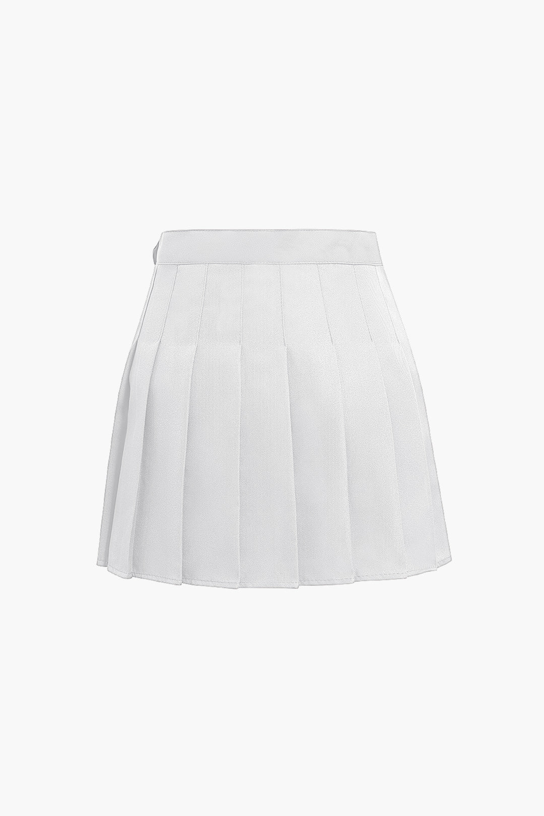 Basic Pleated Mini Skirt in Elegant Polyester Fabric