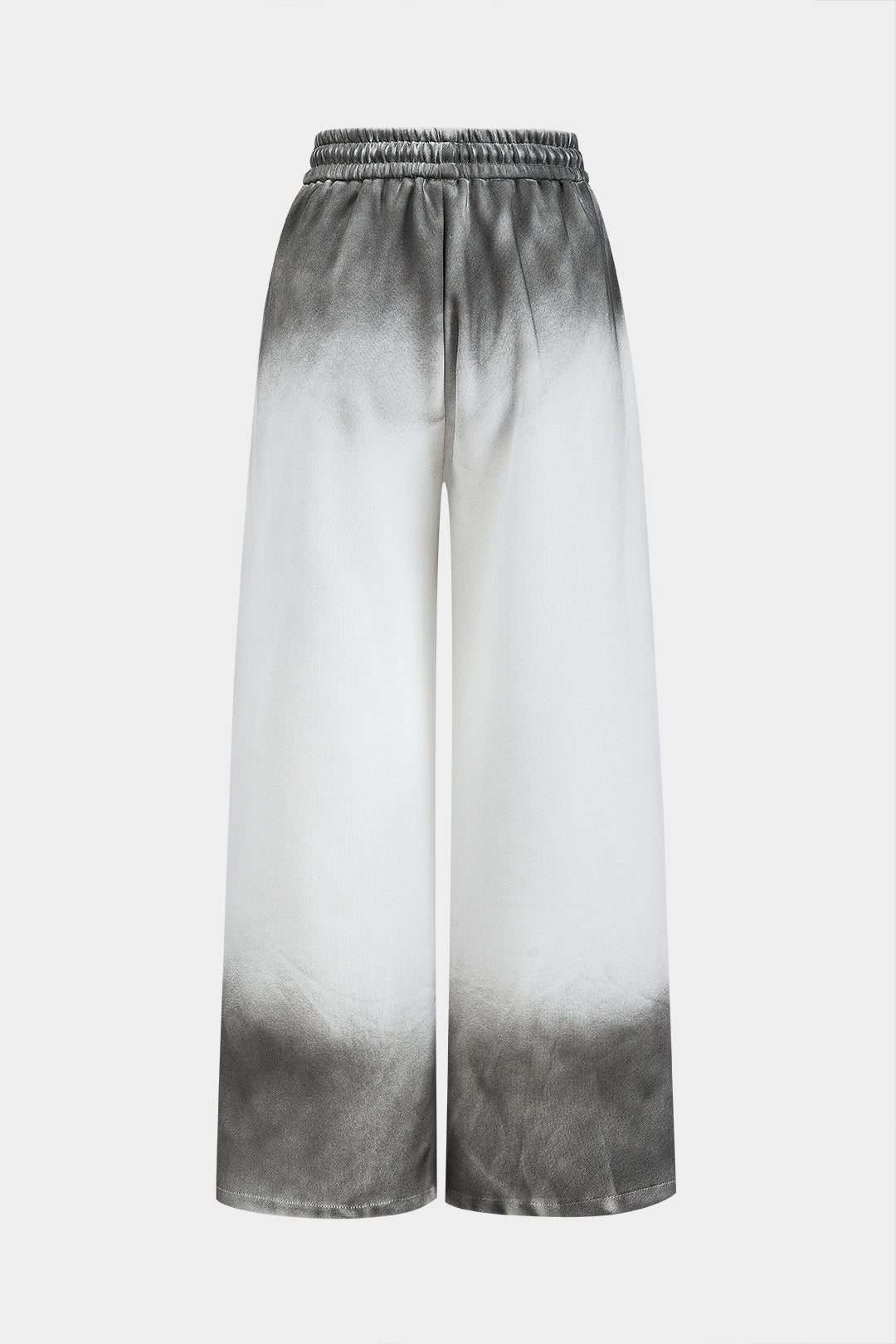 Ruched Drawstring Wide Leg Trousers in Jersey Fabric