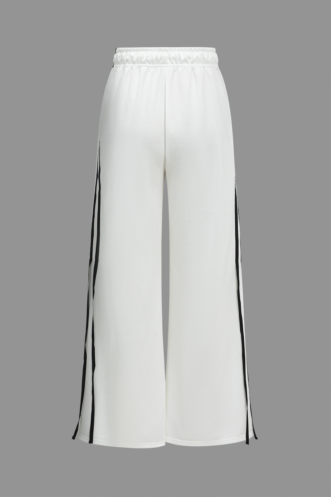 Contrast Tie-Up Loose Fit Wide Leg Trousers