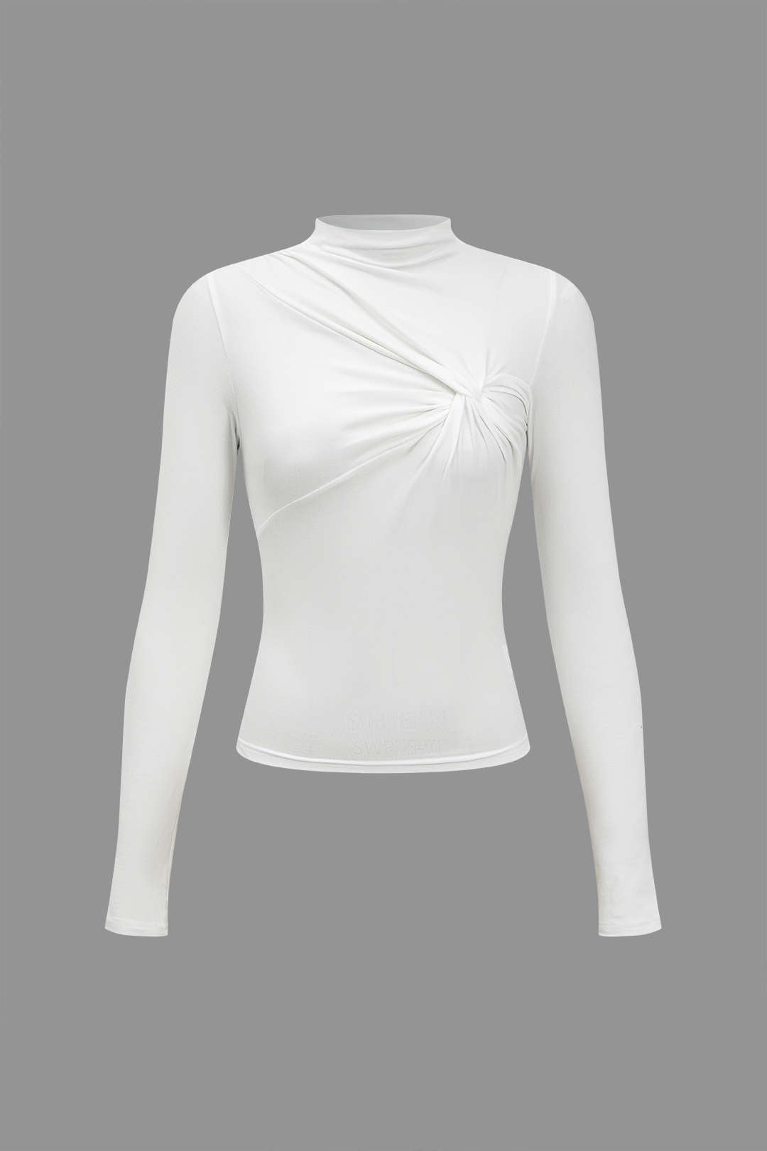 Solid Twist Knot Long-Sleeve Jersey Top