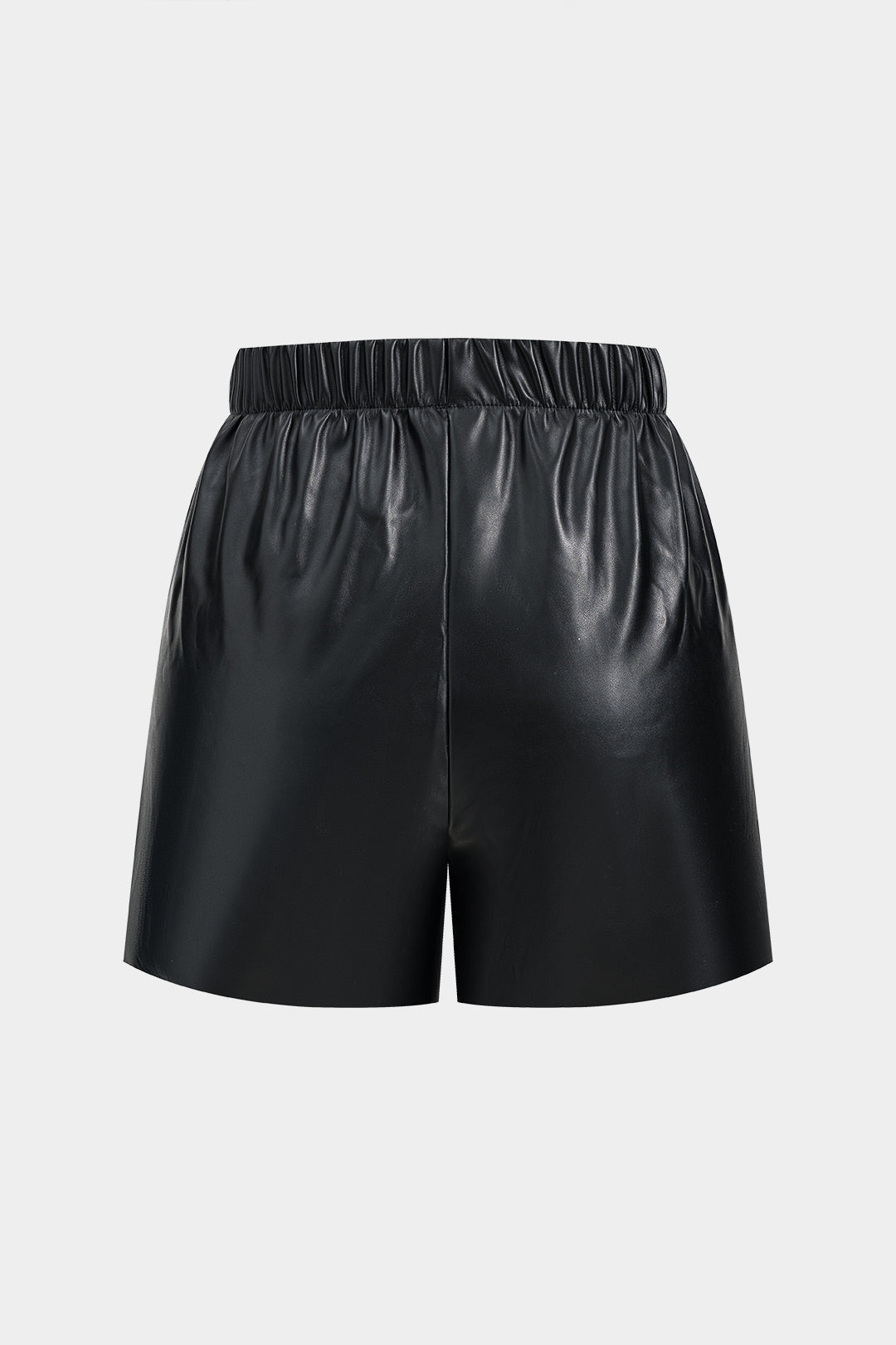 Basic Faux Leather Fitted Shorts