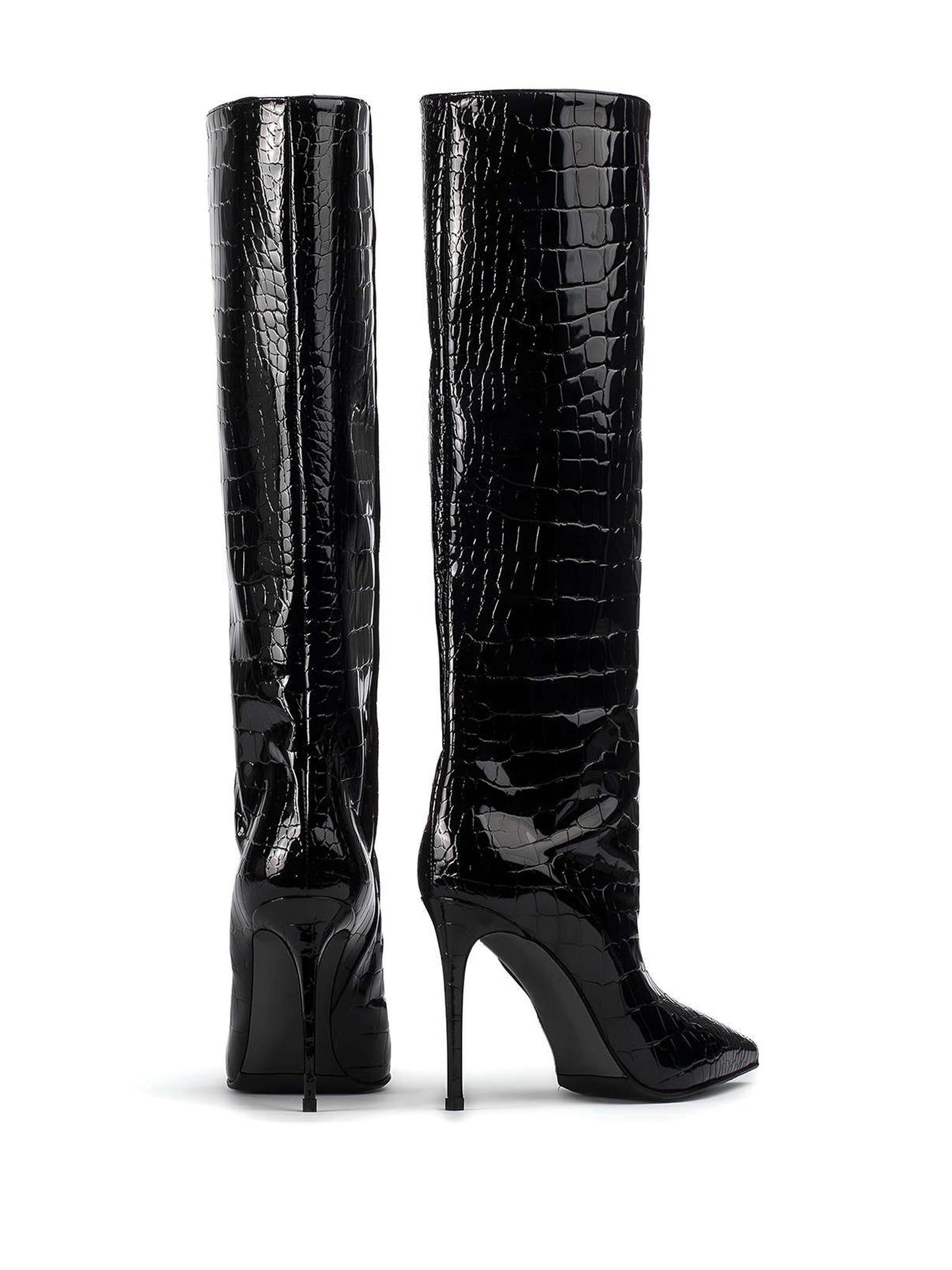 Crocodile Leather High Tube Over The Knee Boots