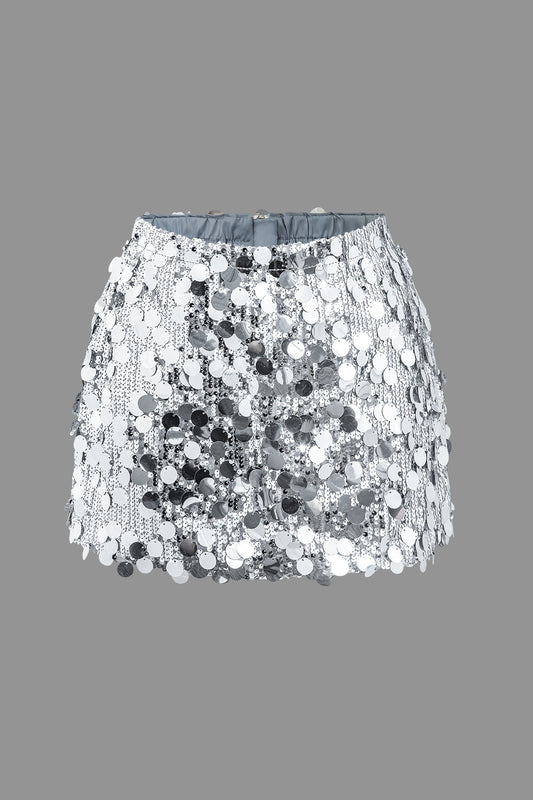 Sequin Mesh Mini Skirt for Special Occasions