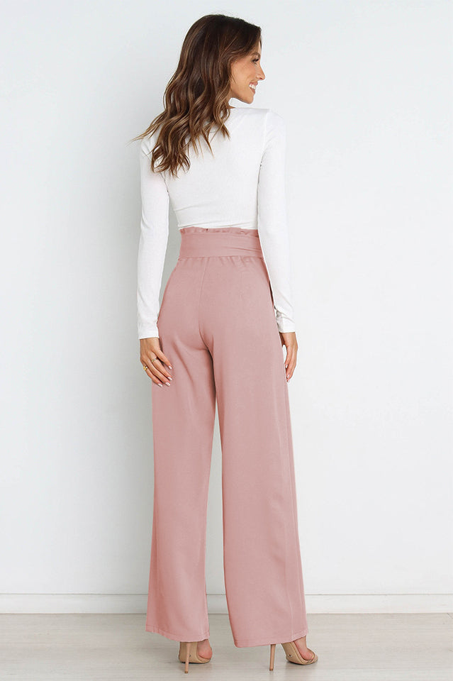 All-Matching Belted Wide-Leg Trouser Outfit