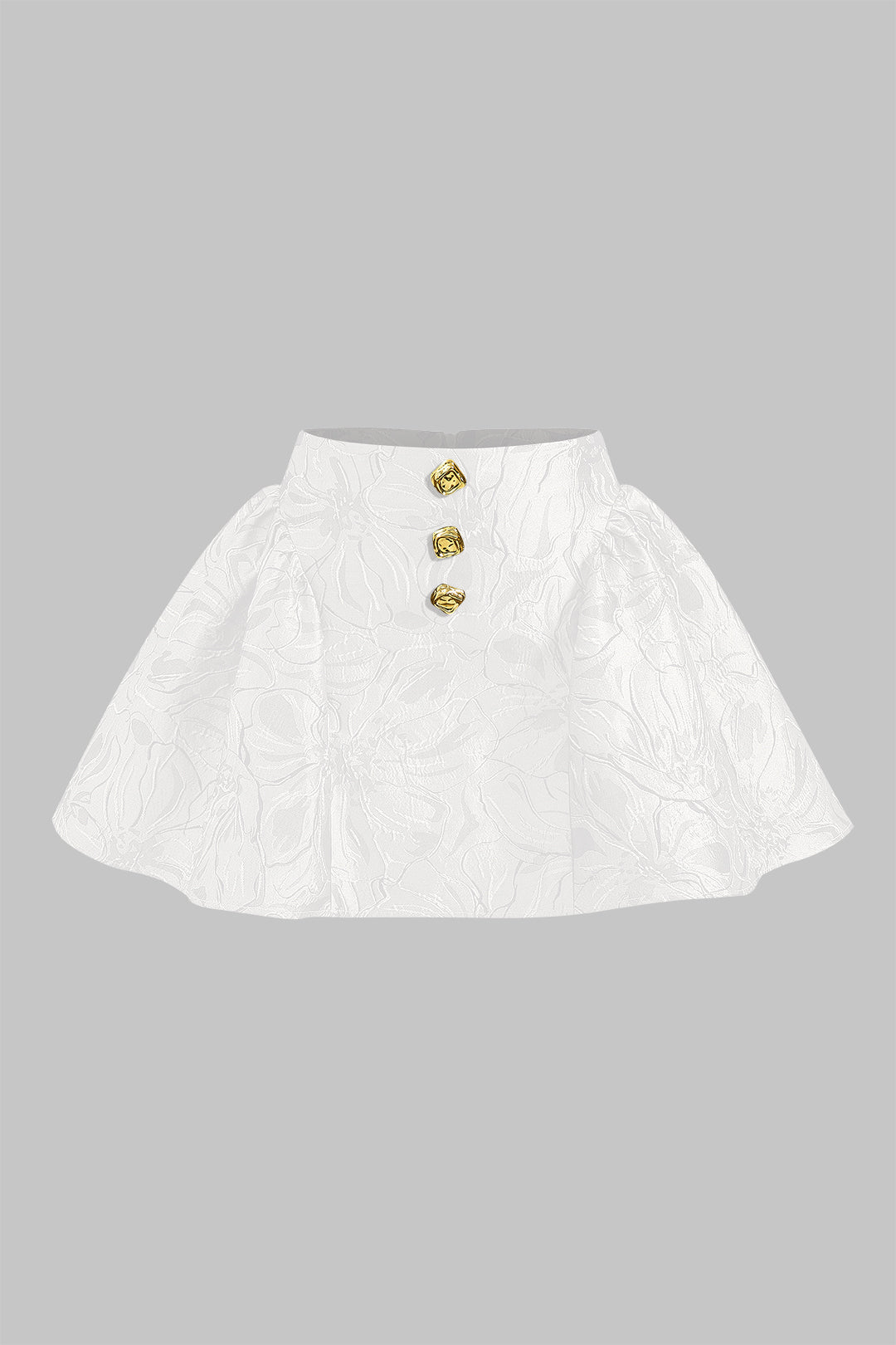 Jacquard Metallic Puff Zipper Skirt