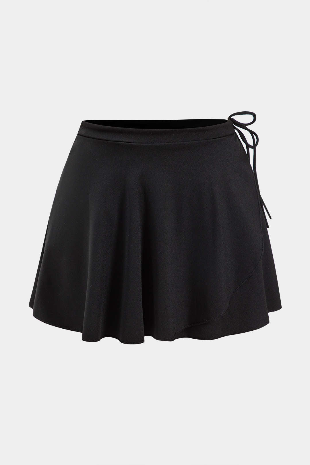 Fitted Pleated Tie Knot Skirt in Plain Cloth