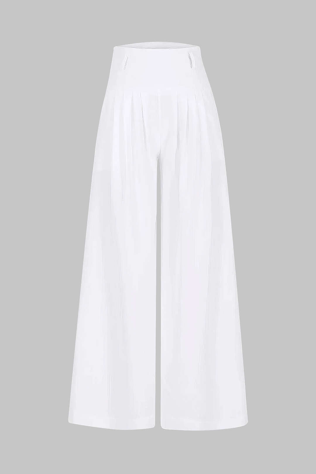 High Waist Wide Leg Trousers in Rayon Blend