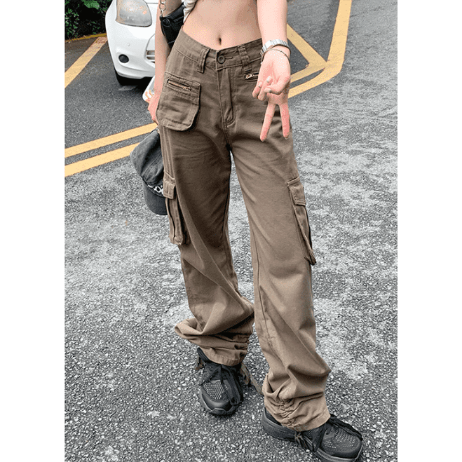 Multi Pocket Retro Cargo Pants for Casual Style