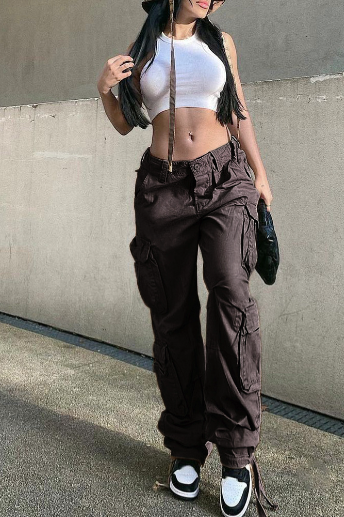 Cargo Wide Legs Retro Pants for Effortless Style