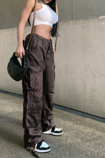 Cargo Wide Legs Retro Pants for Effortless Style