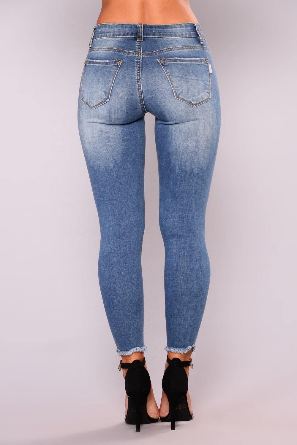 Elastic Slim Denim Pencil Pants - High-Waist Fit