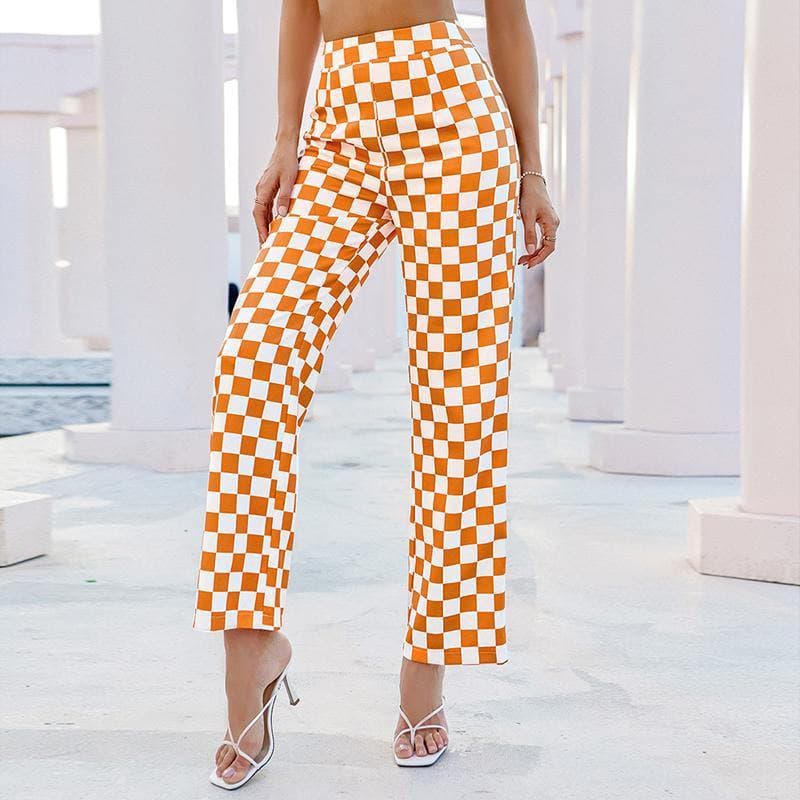 Print Summer Casual Pants with Tapered Leg Design