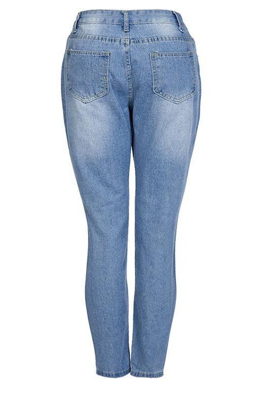 Plus Size Stretch Hole Pencil Jeans