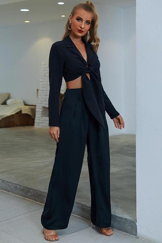 High Waist Belted Plaid Pants