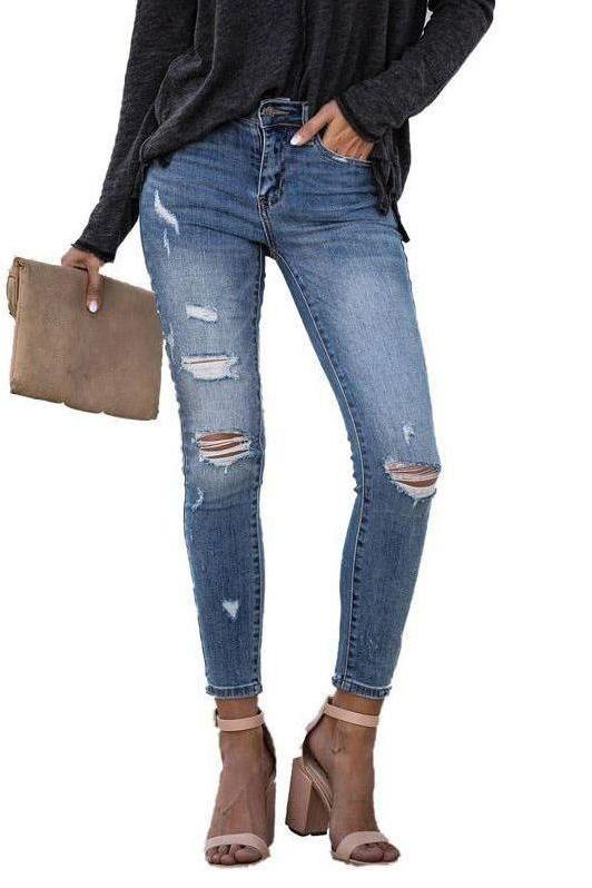 High Waist Stretch Jeans in Soft Cotton Fabric