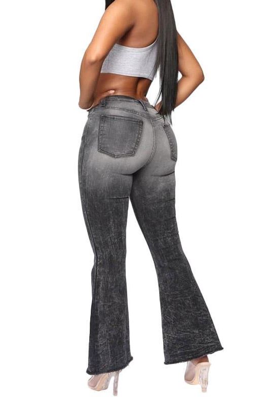 High Waist Micro Jeans with Button Closure