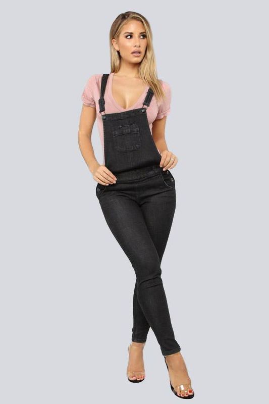 Casual Cotton Jumpsuit with Straps and Pockets