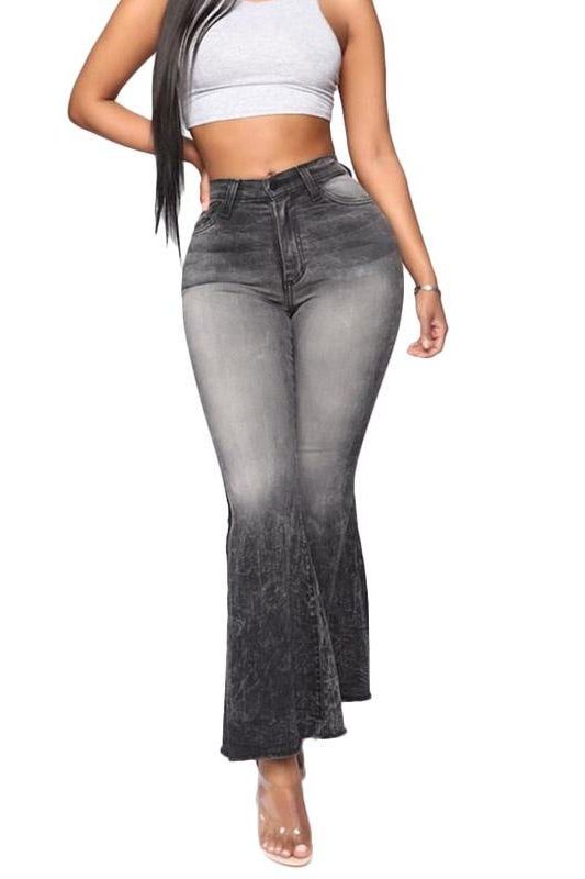 High Waist Micro Jeans with Button Closure