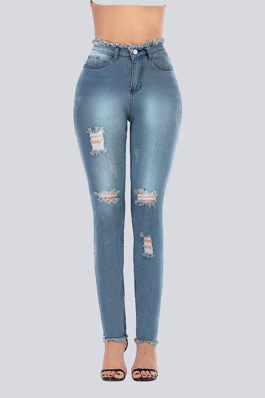 High Waist Skinny Stretch Jeans for Plus Sizes