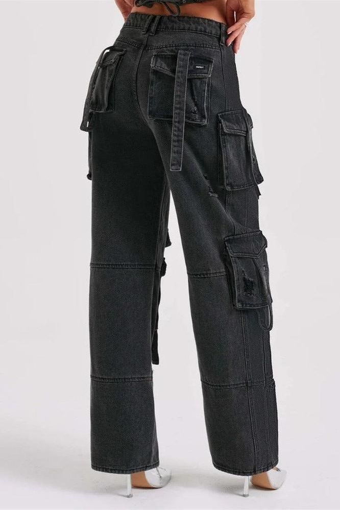 Multi-Pocket Straight Denim Jeans for Everyday Style