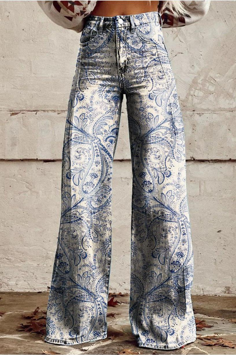 Skinny Colorful Flowered Loose Pants