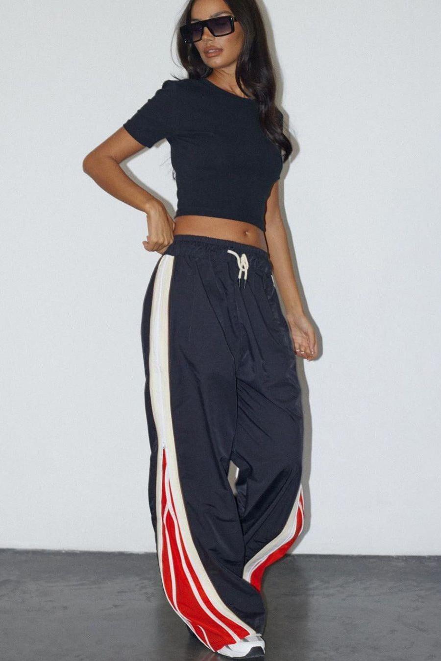 Urban Street Zipper Loose Drape Sports Pants