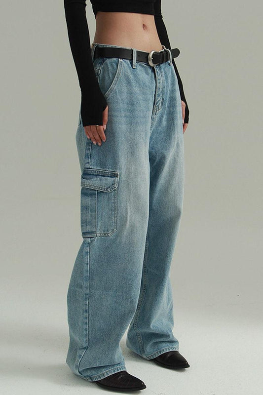 Loose Wide-Leg Denim Jeans for Effortless Style